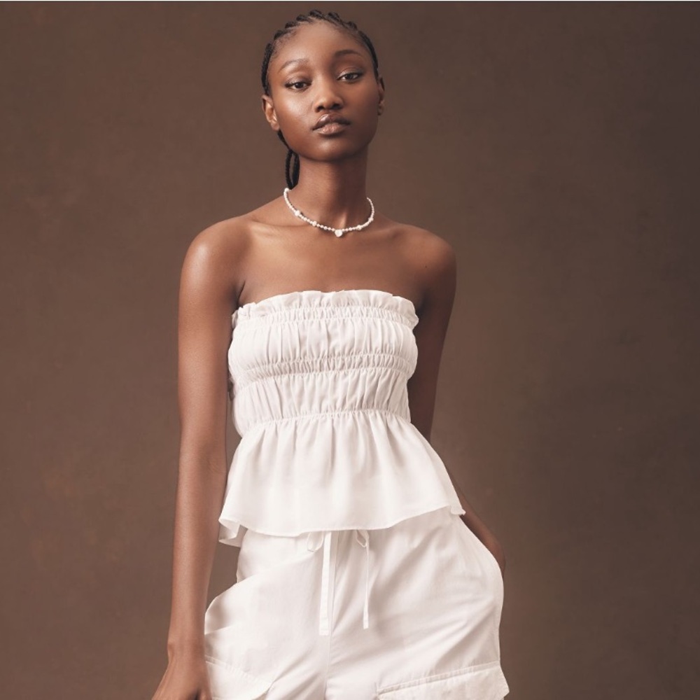 Anthropologie - Mare Mare, smocked tube top - White